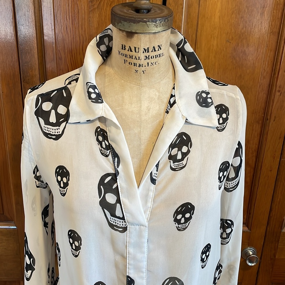 Vintage Havana Skull Blouse, Size Medium